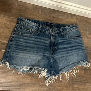 Lucky Brand Womens 10/30 Denim Distressed Jean Shorts Raw Hem
